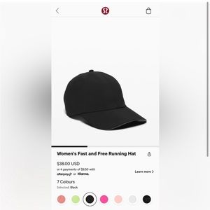 BRAND NEW LULULEMON FAST AND FREE HAT
